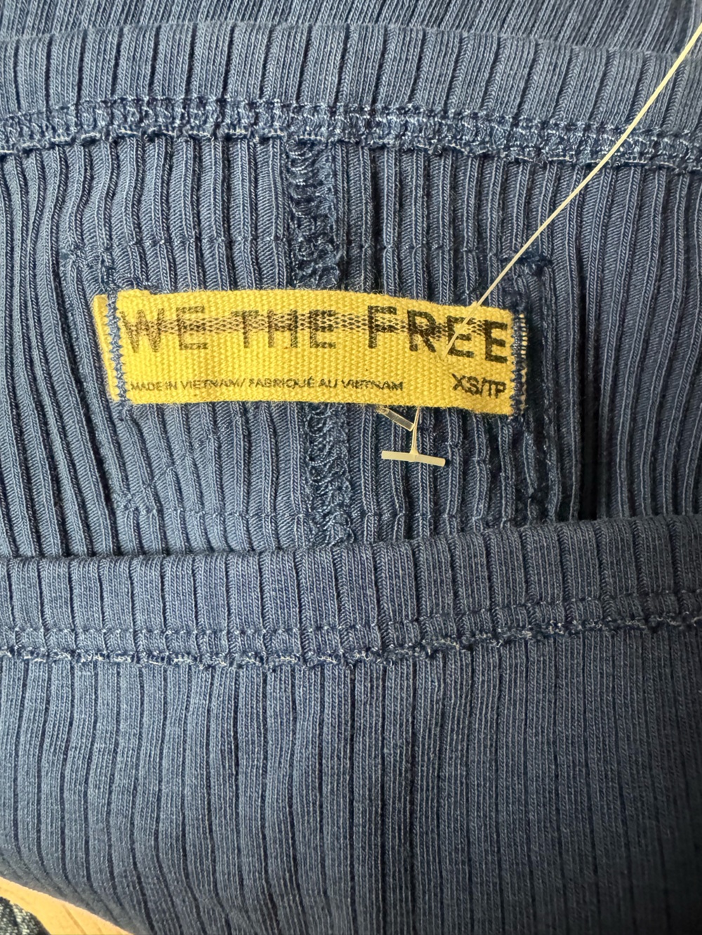 We The Free Mia High Square Neck Sleeveless Tank Top in Bell Weather Navy NWOT - Picture 8 of 8